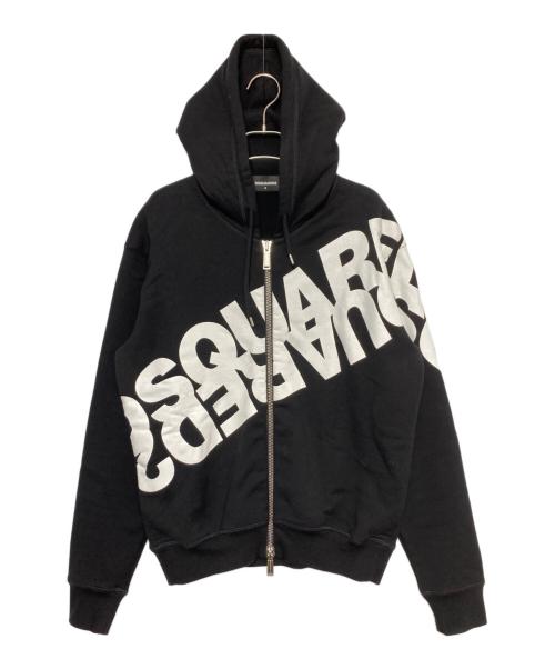 DSQUARED2（ディースクエアード）DSQUARED2 (ディースクエアード) ミラーロゴジップアップパーカー ブラック サイズ:Sの古着・服飾アイテム