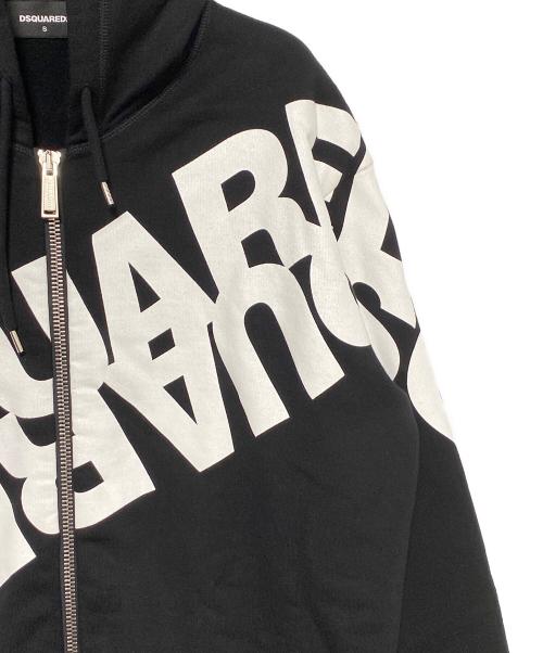 DSQUARED2（ディースクエアード）DSQUARED2 (ディースクエアード) ミラーロゴジップアップパーカー ブラック サイズ:Sの古着・服飾アイテム