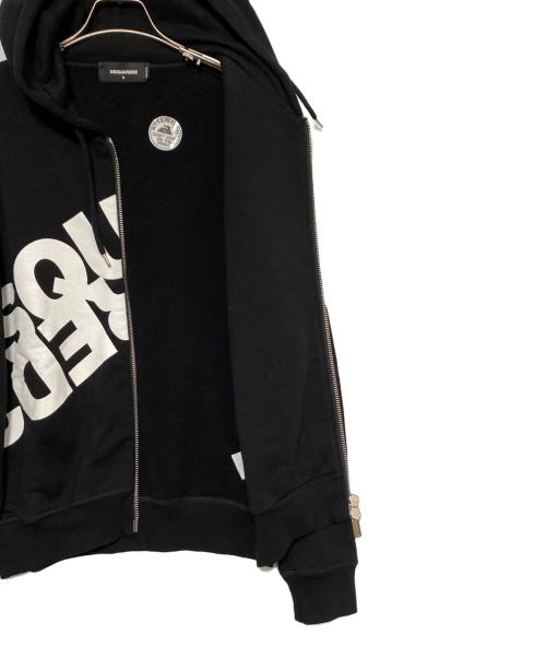 DSQUARED2（ディースクエアード）DSQUARED2 (ディースクエアード) ミラーロゴジップアップパーカー ブラック サイズ:Sの古着・服飾アイテム