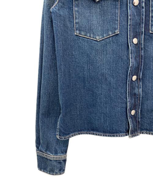 MIU MIU（ミュウミュウ）MIU MIU (ミュウミュウ) ロゴデニムシャツ インディゴ サイズ:36の古着・服飾アイテム