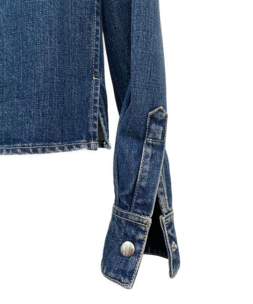 MIU MIU（ミュウミュウ）MIU MIU (ミュウミュウ) ロゴデニムシャツ インディゴ サイズ:36の古着・服飾アイテム