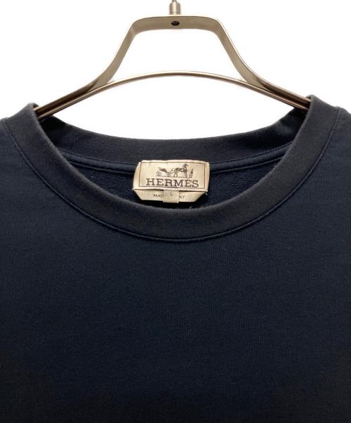 HERMES（エルメス）HERMES (エルメス) デザインポケットロングスリーブカットソー ネイビー サイズ:Ｌの古着・服飾アイテム