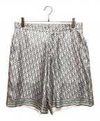 Diorディオール）の古着「Oblique Silk Pants オブリーク シルク ハーフパンツ」｜シルバー