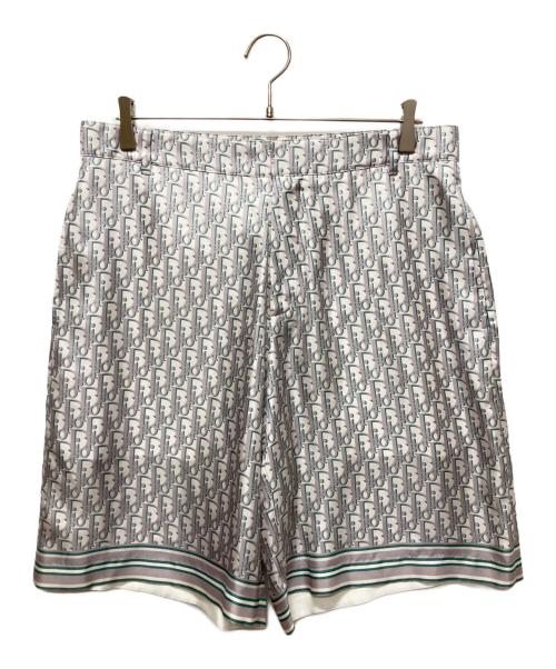 Dior（ディオール）Dior (ディオール) Oblique Silk Pants オブリーク シルク ハーフパンツ シルバー サイズ:50の古着・服飾アイテム