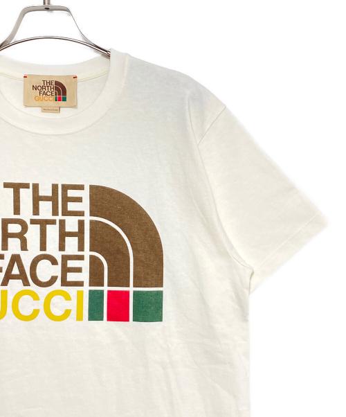 GUCCI（グッチ）GUCCI (グッチ) THE NORTH FACE (ザ ノース フェイス) ロゴTシャツ アイボリー サイズ:XXSの古着・服飾アイテム