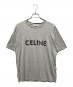 CELINEセリーヌ）の古着「スタッズロゴTシャツ」｜グレー