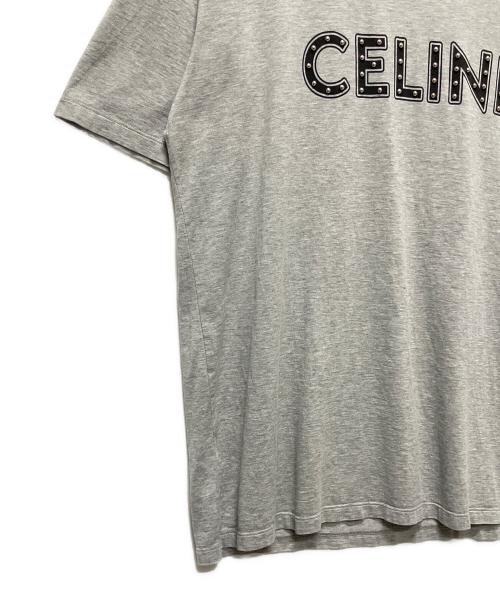 CELINE（セリーヌ）CELINE (セリーヌ) スタッズロゴTシャツ グレー サイズ:Lの古着・服飾アイテム