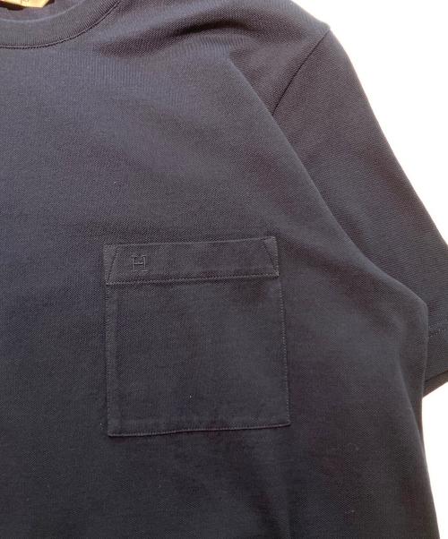 HERMES（エルメス）HERMES (エルメス) 鹿の子 ポケットTシャツ ネイビー サイズ:XSの古着・服飾アイテム