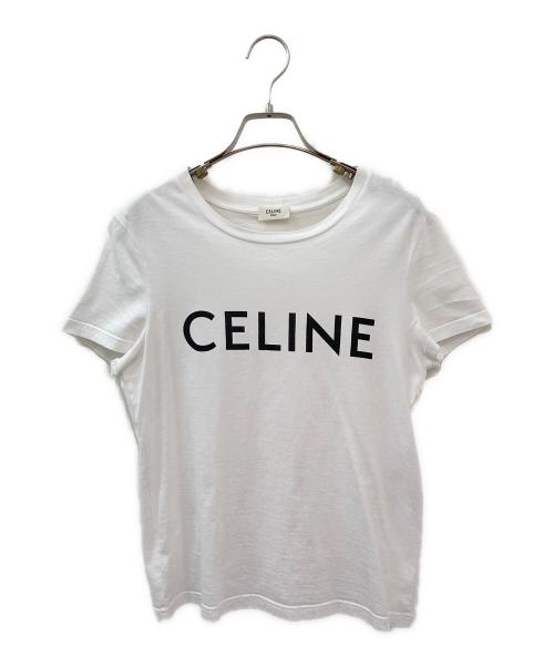 CELINE（セリーヌ）CELINE (セリーヌ) コットンロゴTシャツ ホワイト サイズ:Sの古着・服飾アイテム