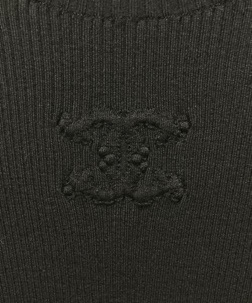 CHANEL（シャネル）CHANEL (シャネル) 22SS P70 ココマーク半袖ニット ブラック サイズ:36の古着・服飾アイテム
