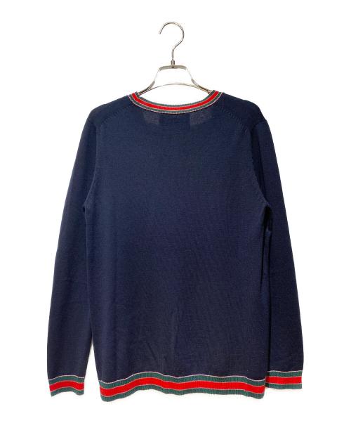 GUCCI（グッチ）GUCCI (グッチ) シェリーラインカーディガン ネイビー サイズ:Lの古着・服飾アイテム