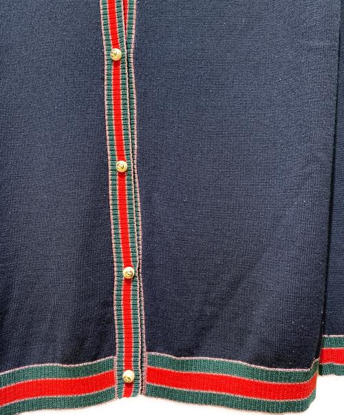GUCCI（グッチ）GUCCI (グッチ) シェリーラインカーディガン ネイビー サイズ:Lの古着・服飾アイテム