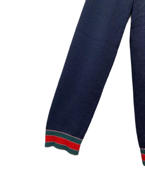 GUCCI（グッチ）GUCCI (グッチ) シェリーラインカーディガン ネイビー サイズ:Lの古着・服飾アイテム