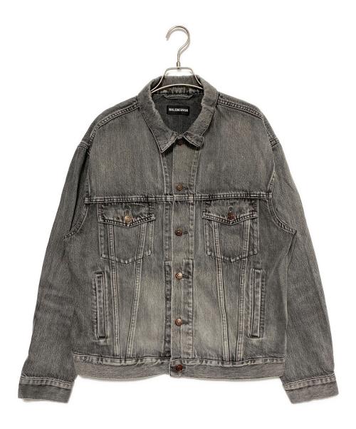 BALENCIAGA（バレンシアガ）BALENCIAGA (バレンシアガ) バックロゴデニムジャケット ブラック サイズ:46の古着・服飾アイテム