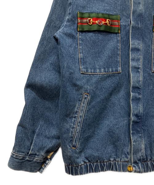 GUCCI（グッチ）GUCCI (グッチ) Gucci Ribbon Wash Denim Jacket For Men Navy / ホースビット デニム ジャケット サイズ:48の古着・服飾アイテム