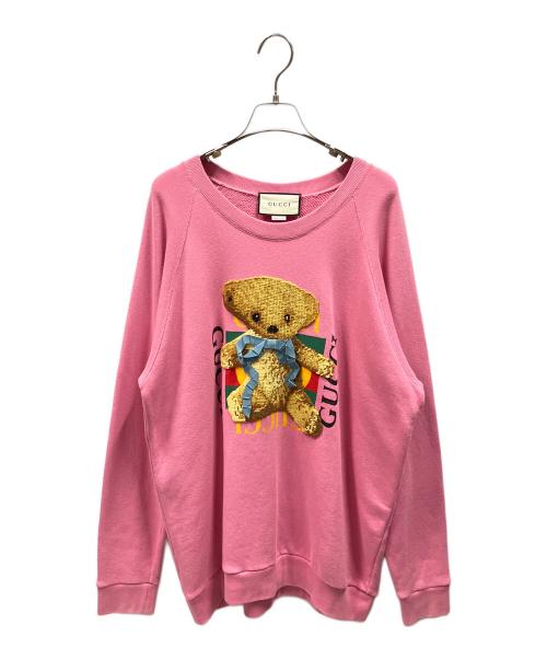 GUCCI（グッチ）GUCCI (グッチ) テディベアリボンスウェット ピンク サイズ:Mの古着・服飾アイテム