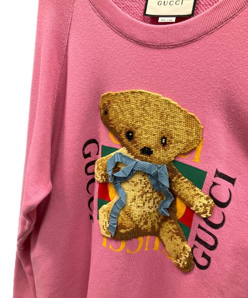 GUCCI（グッチ）GUCCI (グッチ) テディベアリボンスウェット ピンク サイズ:Mの古着・服飾アイテム
