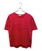 FENDIフェンディ）の古着「ブランドロゴTシャツ」｜ショッキングピンク