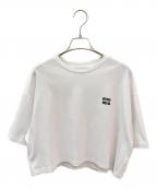 MIU MIUミュウミュウ）の古着「エンブロイダリークロップドTシャツ」｜ホワイト