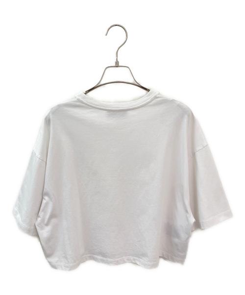 MIU MIU（ミュウミュウ）MIU MIU (ミュウミュウ) エンブロイダリークロップドTシャツ ホワイト サイズ:XSの古着・服飾アイテム