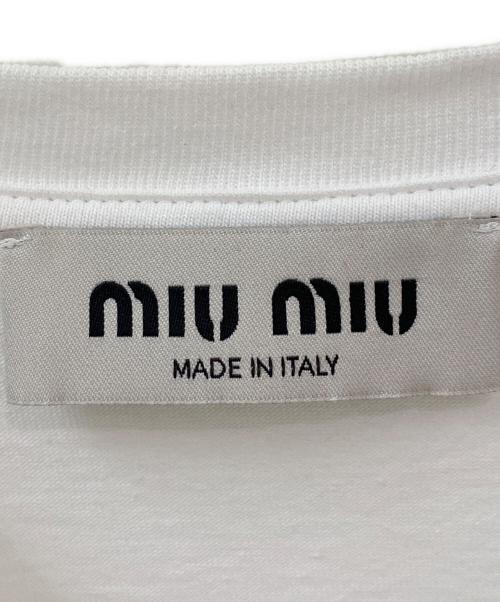 MIU MIU（ミュウミュウ）MIU MIU (ミュウミュウ) エンブロイダリークロップドTシャツ ホワイト サイズ:XSの古着・服飾アイテム
