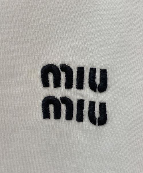 MIU MIU（ミュウミュウ）MIU MIU (ミュウミュウ) エンブロイダリークロップドTシャツ ホワイト サイズ:XSの古着・服飾アイテム