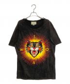 GUCCIグッチ）の古着「タイガー刺繍Tシャツ」｜ブラック
