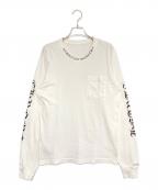 CHROME HEARTSクロムハーツ）の古着「ネックロゴロングスリーブTシャツ」｜ホワイト