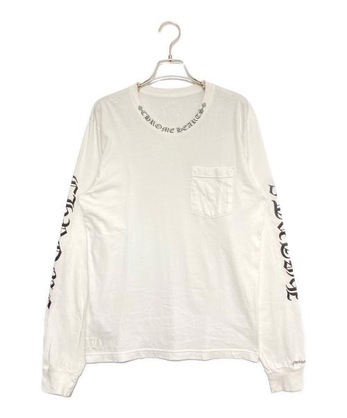 CHROME HEARTS（クロムハーツ）CHROME HEARTS (クロムハーツ) ネックロゴロングスリーブTシャツ ホワイト サイズ:Mの古着・服飾アイテム