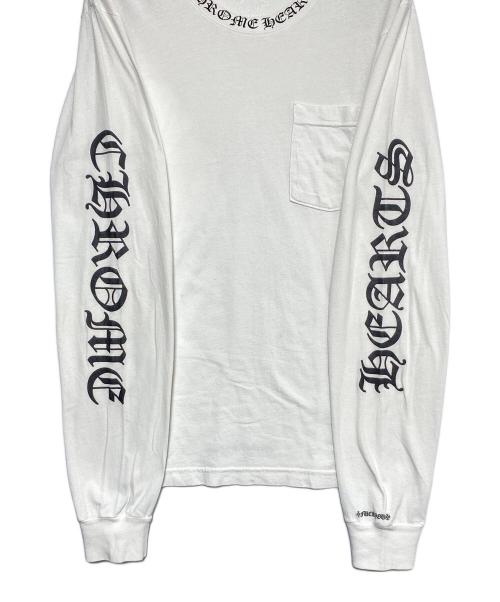 CHROME HEARTS（クロムハーツ）CHROME HEARTS (クロムハーツ) ネックロゴロングスリーブTシャツ ホワイト サイズ:Mの古着・服飾アイテム