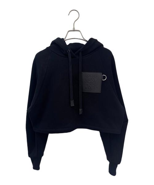 LOEWE（ロエベ）LOEWE (ロエベ) アナグラムパッチクロップドパーカー ブラック サイズ:XSの古着・服飾アイテム