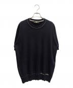 FENDIフェンディ）の古着「半袖ニットカットソー」｜ネイビー