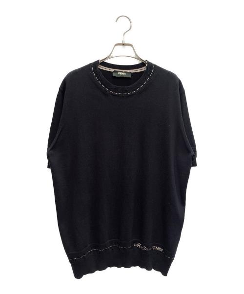 FENDI（フェンディ）FENDI (フェンディ) 半袖ニットカットソー ネイビー サイズ:52の古着・服飾アイテム