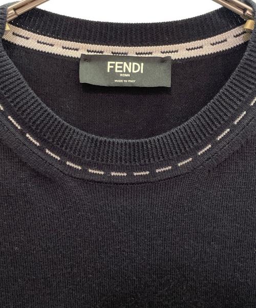 FENDI（フェンディ）FENDI (フェンディ) 半袖ニットカットソー ネイビー サイズ:52の古着・服飾アイテム
