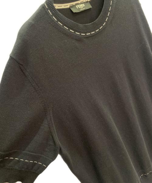 FENDI（フェンディ）FENDI (フェンディ) 半袖ニットカットソー ネイビー サイズ:52の古着・服飾アイテム