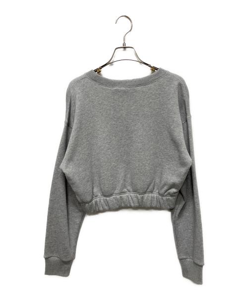 GUCCI（グッチ）GUCCI (グッチ) Gucci Gray Pink Logo Cropped Long Sleeve Sweatshirt/クロップドロゴスウェット グレー サイズ:XXSの古着・服飾アイテム