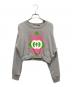 GUCCI（グッチ）の古着「Gucci Gray Pink Logo Cropped Long Sleeve Sweatshirt/クロップドロゴスウェット」｜グレー