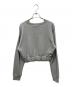 GUCCI (グッチ) Gucci Gray Pink Logo Cropped Long Sleeve Sweatshirt/クロップドロゴスウェット グレー サイズ:XXS：34000円