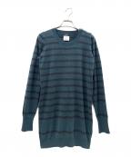 CHANELシャネル）の古着「ココマークターンロックボーダーニット/P41974K03184/2011年」｜ブルー×ブラック