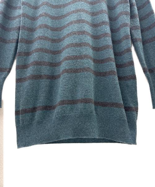 CHANEL（シャネル）CHANEL (シャネル) ココマークターンロックボーダーニット/P41974K03184/2011年 ブルー×ブラック サイズ:38の古着・服飾アイテム