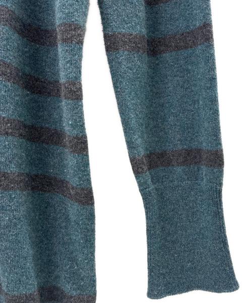 CHANEL（シャネル）CHANEL (シャネル) ココマークターンロックボーダーニット/P41974K03184/2011年 ブルー×ブラック サイズ:38の古着・服飾アイテム