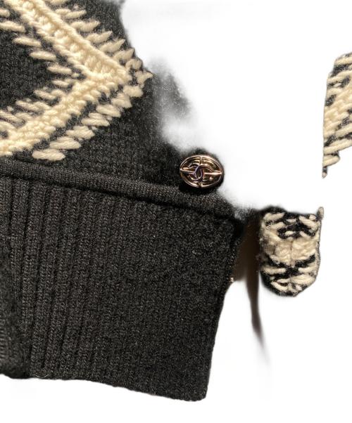 CHANEL（シャネル）CHANEL (シャネル) ジップアップニットブルゾン ブラック サイズ:34の古着・服飾アイテム