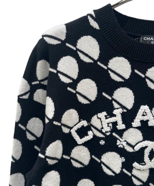 CHANEL（シャネル）CHANEL (シャネル) P77 ココマーク ロゴニット ブラック サイズ:34の古着・服飾アイテム