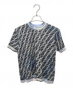 FENDIフェンディ）の古着「ズッカ柄 カットソー」｜ブラック×ホワイト