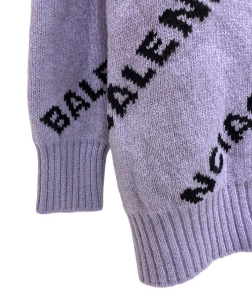 BALENCIAGA（バレンシアガ）BALENCIAGA (バレンシアガ) オールオーバーロゴニット パープル サイズ:Sの古着・服飾アイテム