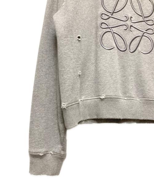 LOEWE（ロエベ）LOEWE (ロエベ) アナグラムダメージ加工スウェット/ディストレスド アナグラム スウェットシャツ グレー サイズ:Sの古着・服飾アイテム