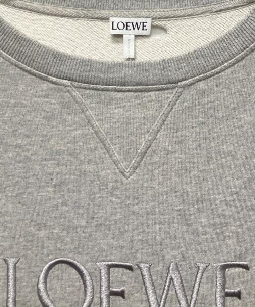 LOEWE（ロエベ）LOEWE (ロエベ) アナグラムダメージ加工スウェット/ディストレスド アナグラム スウェットシャツ グレー サイズ:Sの古着・服飾アイテム