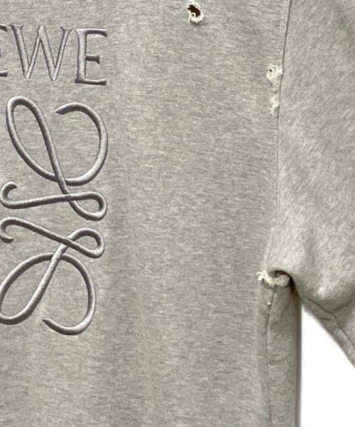 LOEWE（ロエベ）LOEWE (ロエベ) アナグラムダメージ加工スウェット/ディストレスド アナグラム スウェットシャツ グレー サイズ:Sの古着・服飾アイテム