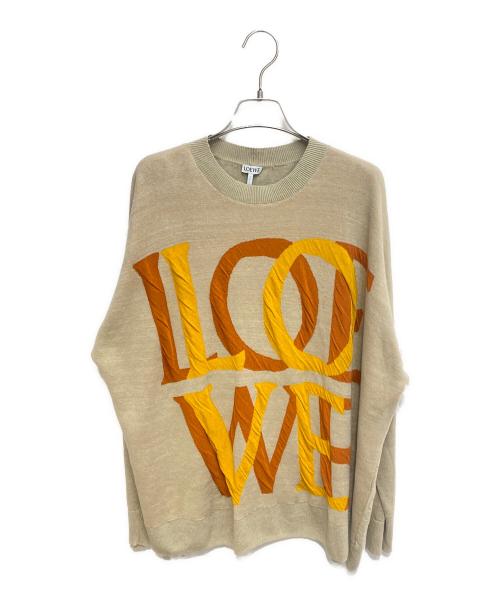 LOEWE（ロエベ）LOEWE (ロエベ) リネンコットンロゴニット カーキ サイズ:Sの古着・服飾アイテム