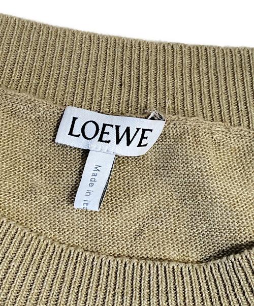 LOEWE（ロエベ）LOEWE (ロエベ) リネンコットンロゴニット カーキ サイズ:Sの古着・服飾アイテム